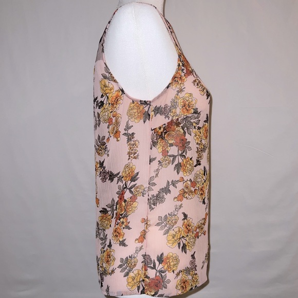 a.n.d  eawy Floral Sleeveless Blouse- Sheer Rosy Pink Small - Picture 5 of 6